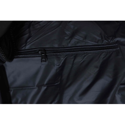 Moncler Micro Logo Patch Zip Stand Collar Black Down Jacket 02