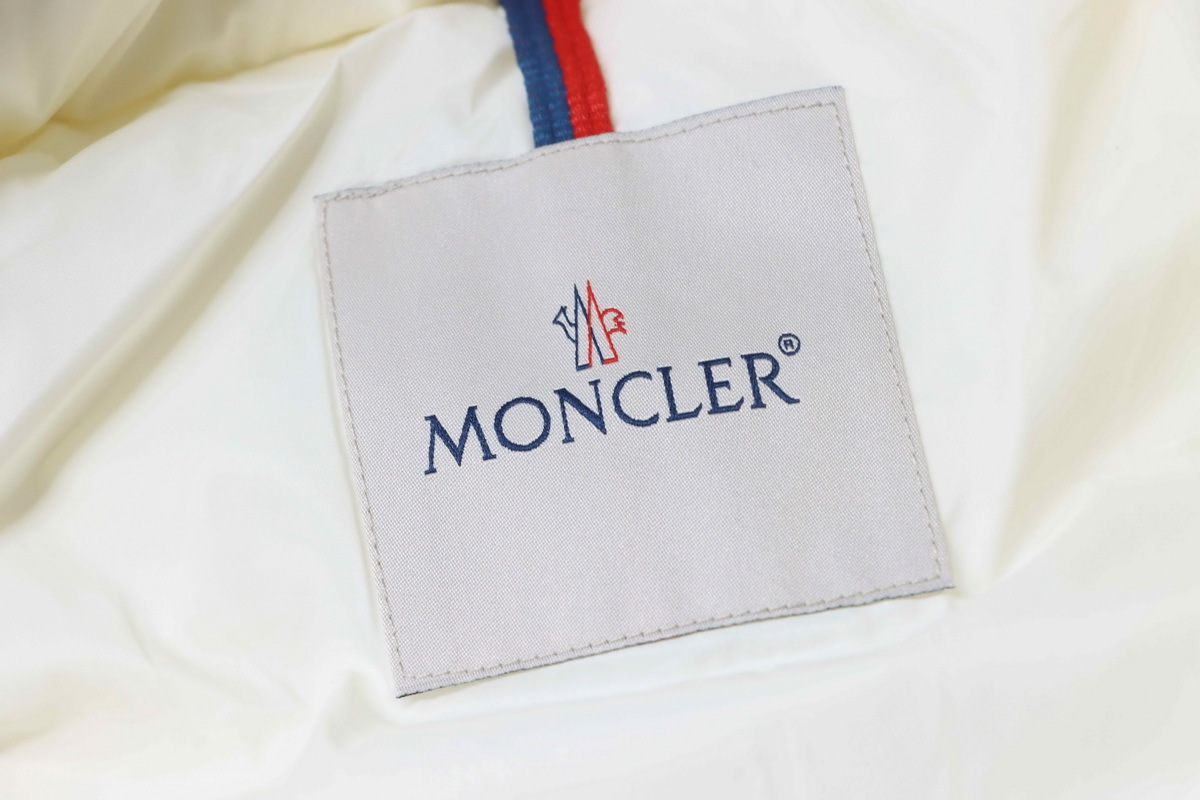Moncler White Velvet Down Vest
