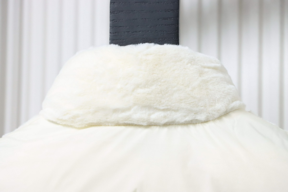 Moncler White Velvet Down Vest