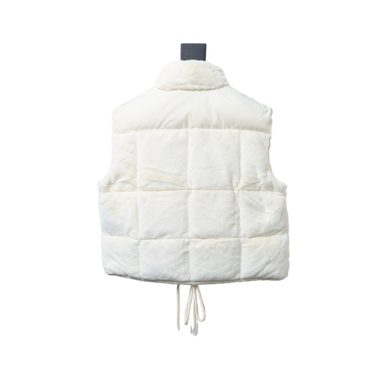 Moncler White Velvet Down Vest