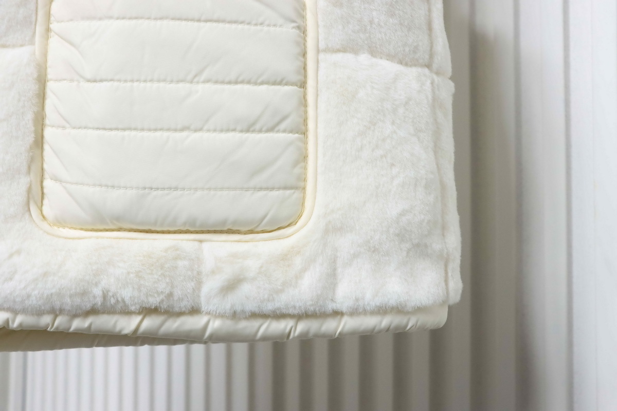 Moncler White Velvet Down Vest