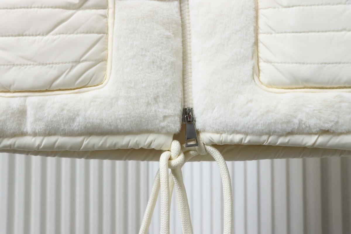 Moncler White Velvet Down Vest
