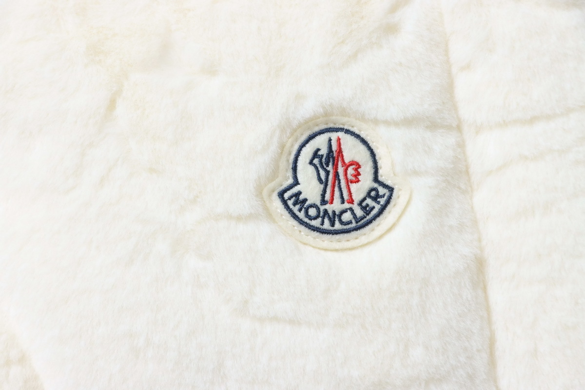 Moncler White Velvet Down Vest