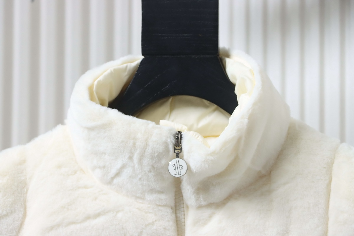 Moncler White Velvet Down Vest