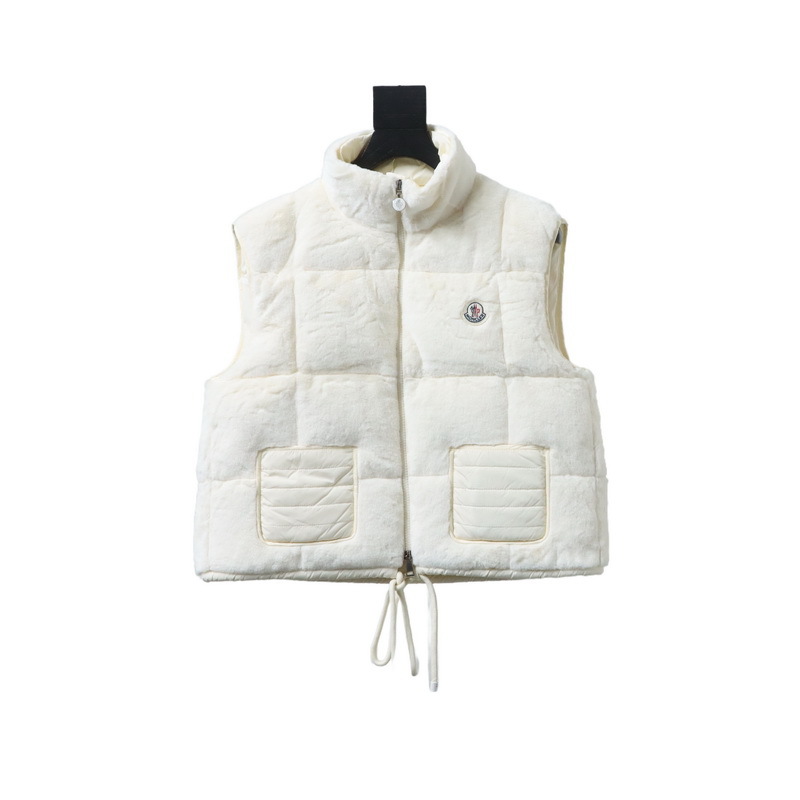 Moncler White Velvet Down Vest
