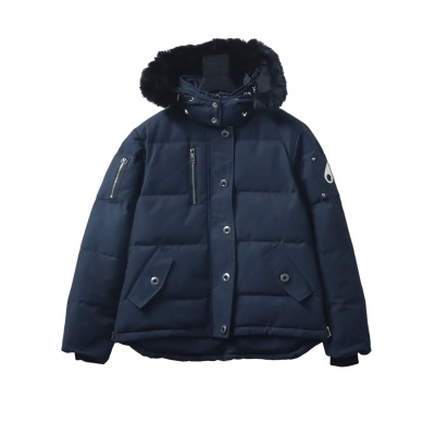 Moose Knuckles 05 Dark Blue Classic Women's Chest-Zip Down Jacket 02