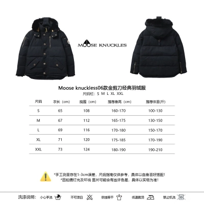 Moose Knuckles 06 Gold Scissors Black Classic Down Jacket 01