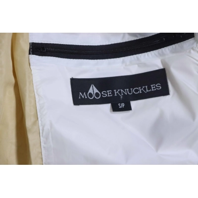 Moose Knuckles 09 Gold Scissors White Big Check Down Jacket 02