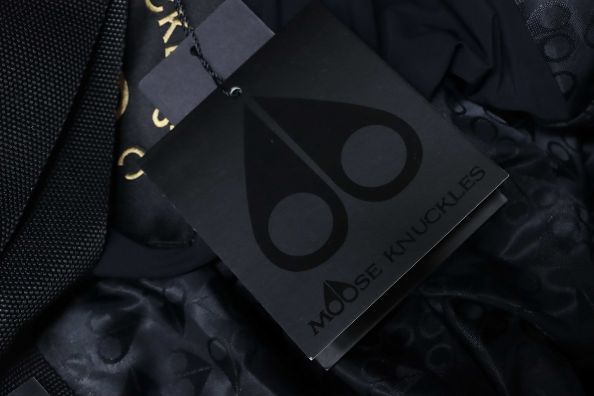 Moose Knuckles 12 Gold Scissors Black Double-Zip Down Jacket