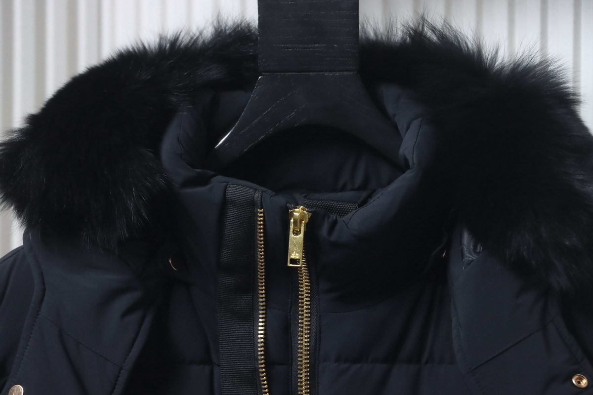 Moose Knuckles 12 Gold Scissors Black Double-Zip Down Jacket