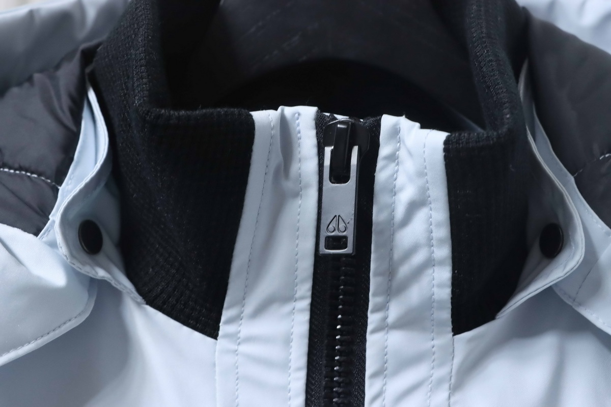 Moose Knuckles Celebrity Style Blue Multi-Pocket Down Jacket