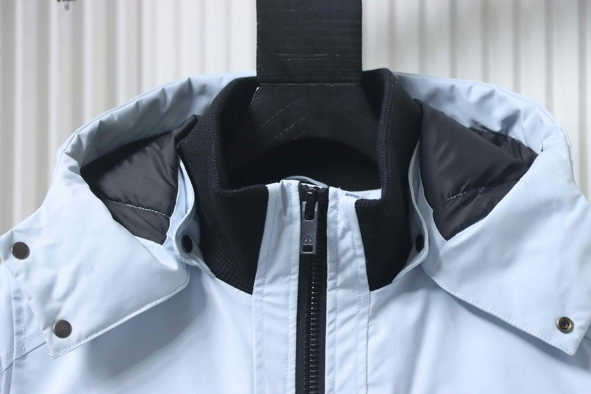 Moose Knuckles Celebrity Style Blue Multi-Pocket Down Jacket