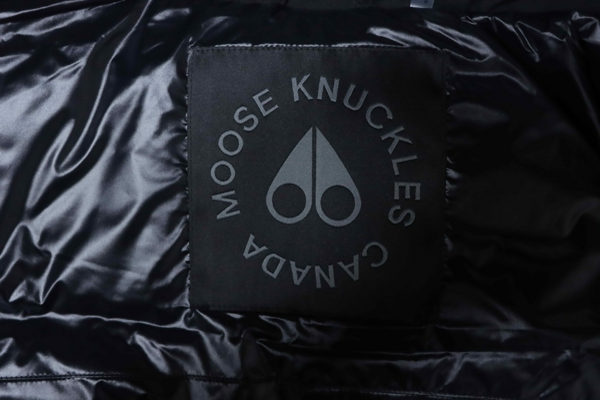 Moose Knuckles Glossy Black Goose Down Vest