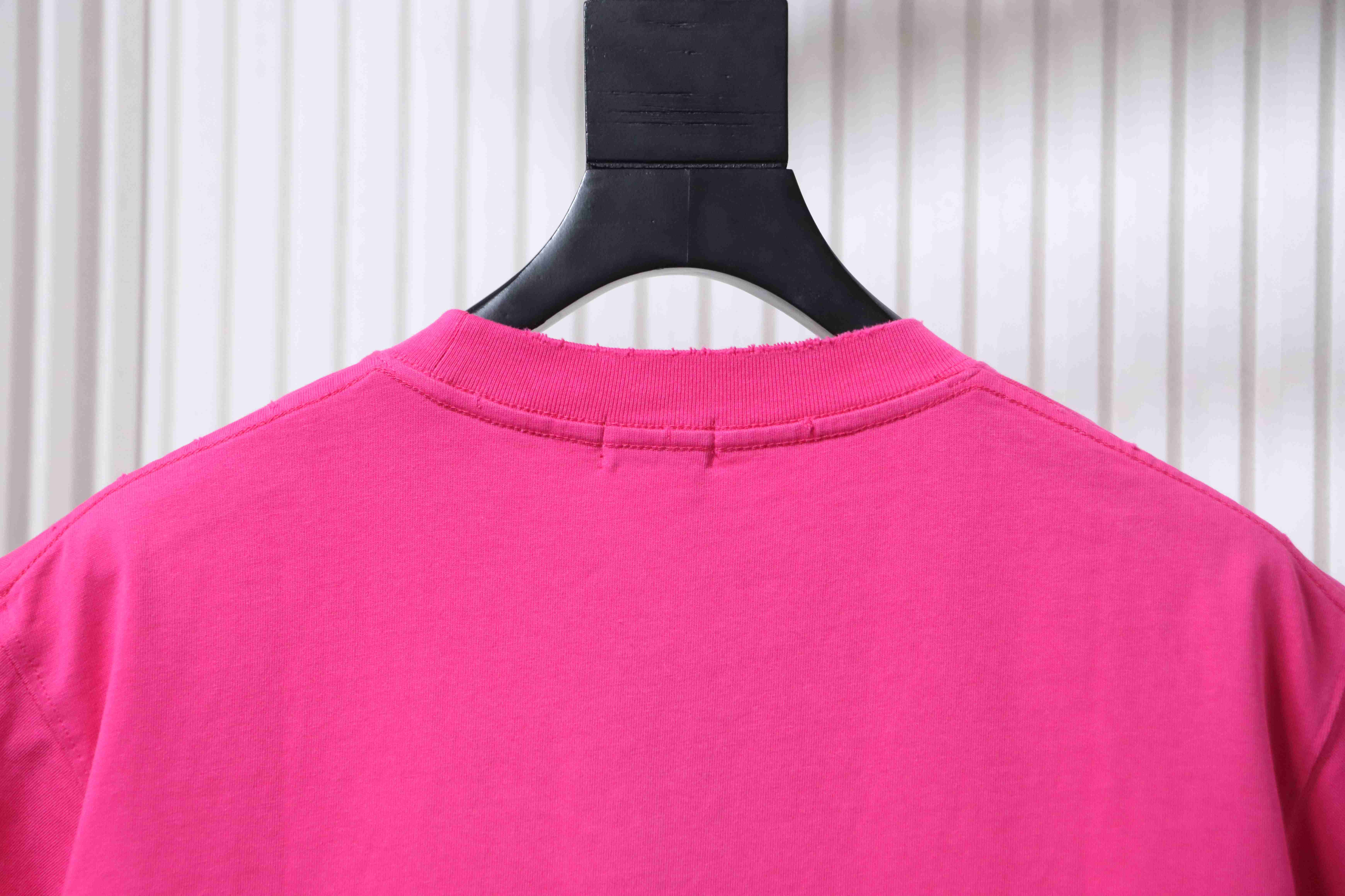 Saint Laurent 26SS Distressed Embroidery Rhinestone Short Sleeve T-Shirt