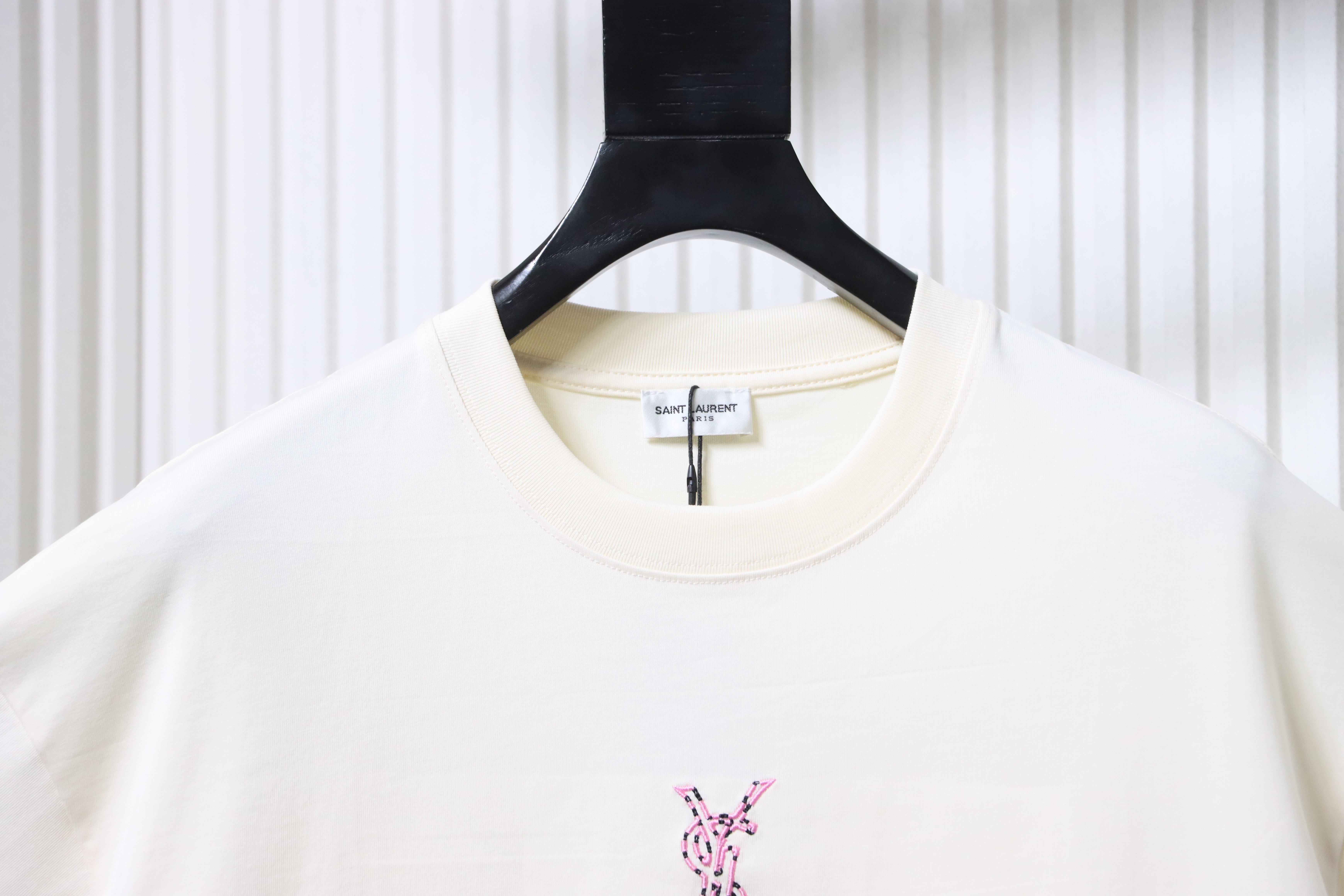 Saint Laurent Embroidered Letter Logo Short Sleeve T-Shirt