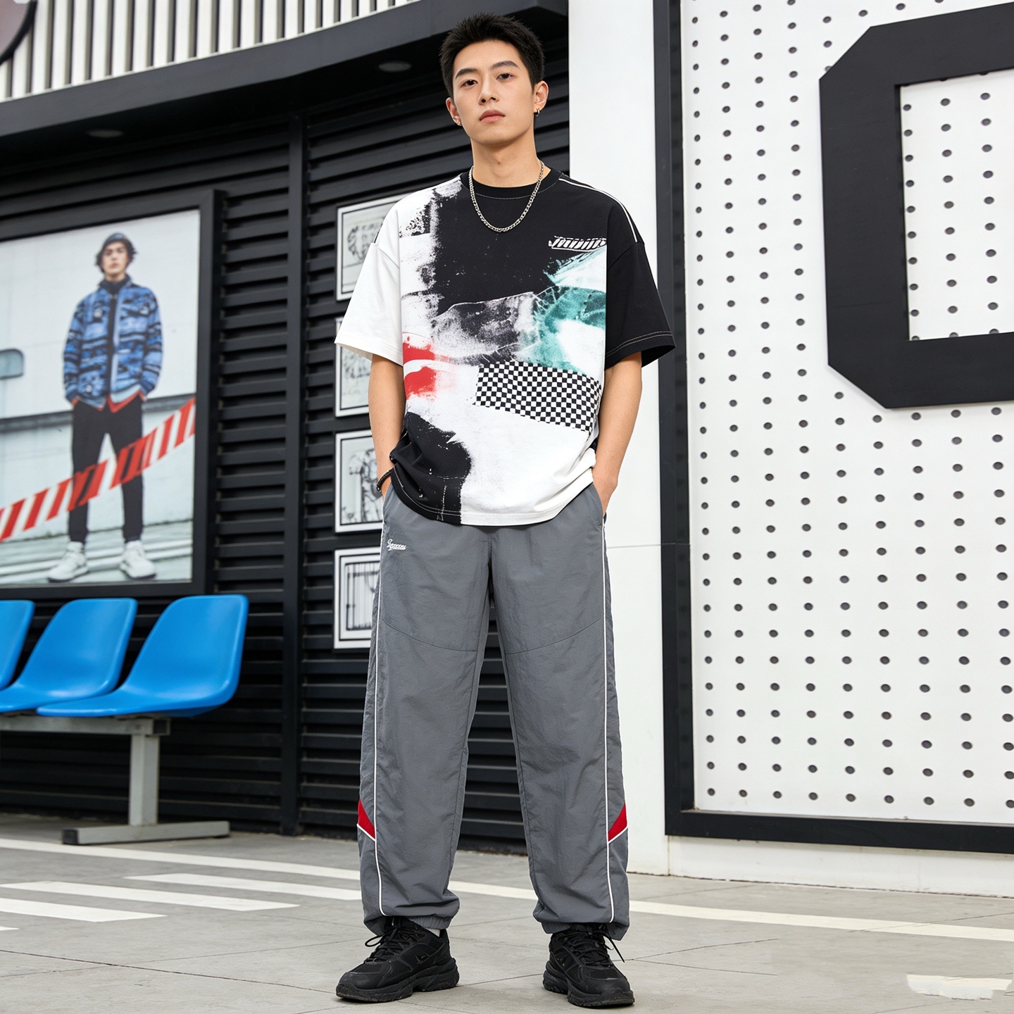 Supreme 25FW Contrast Piping Colorblock Casual Pants
