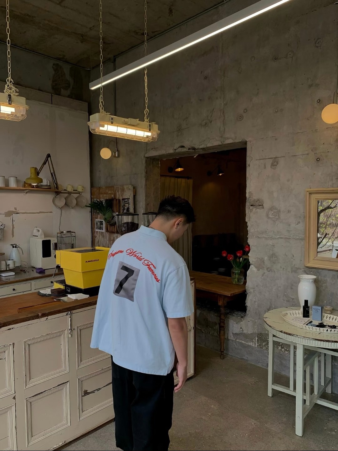 Supreme 25SS No. 7 Embroidered Script Short Sleeve Polo Shirt