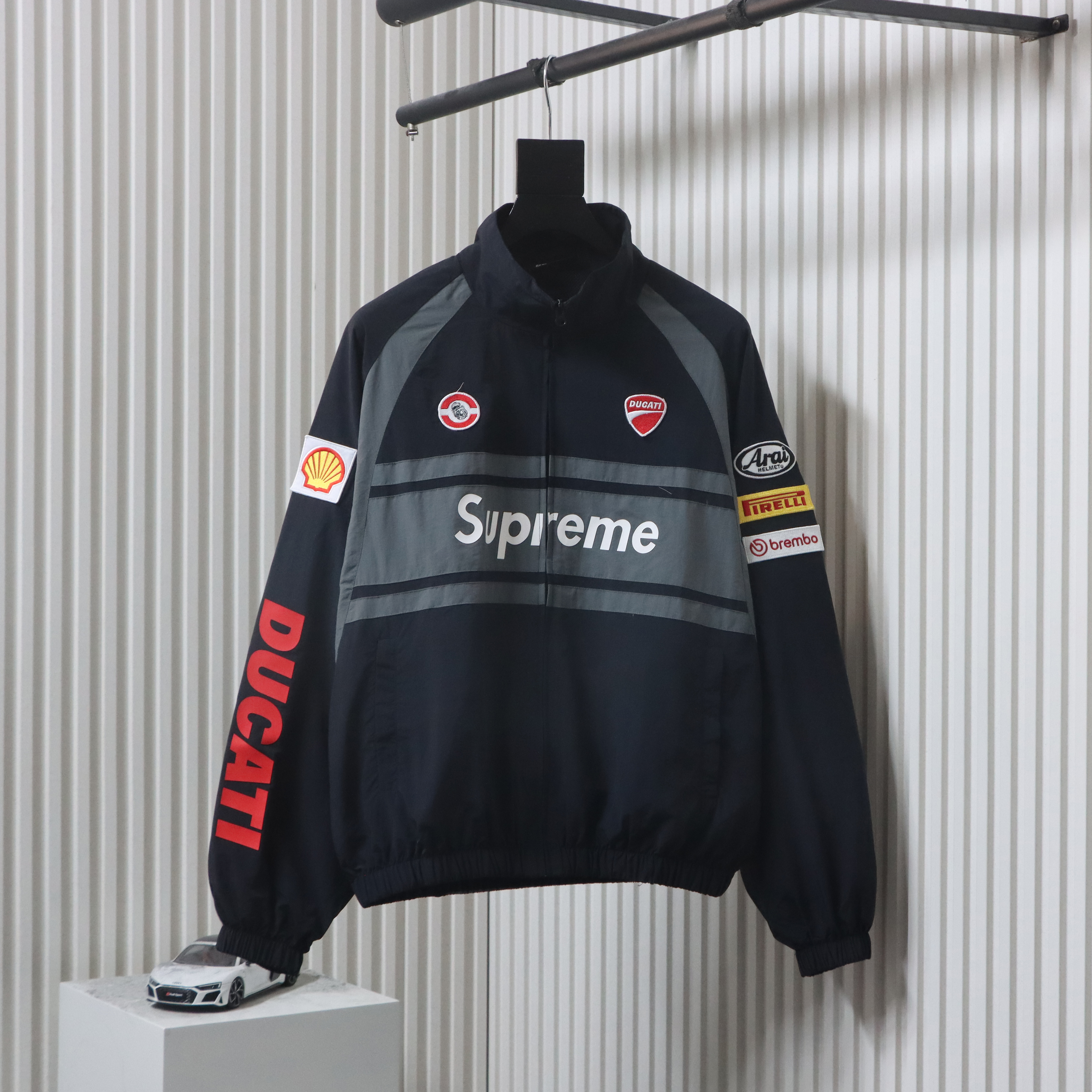 Supreme x Ducati SS24 Logo Print Colorblock Sports Jacket