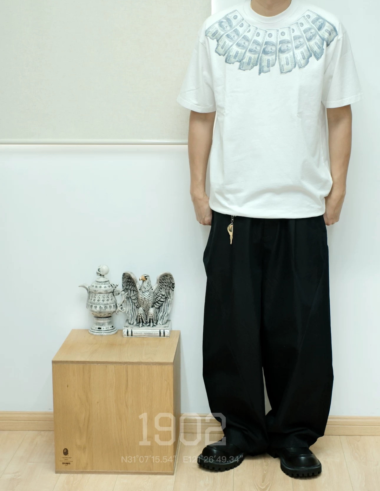 Supreme x MM6 Maison Margiela SS26 Dollar Bill Print Short Sleeve T-Shirt