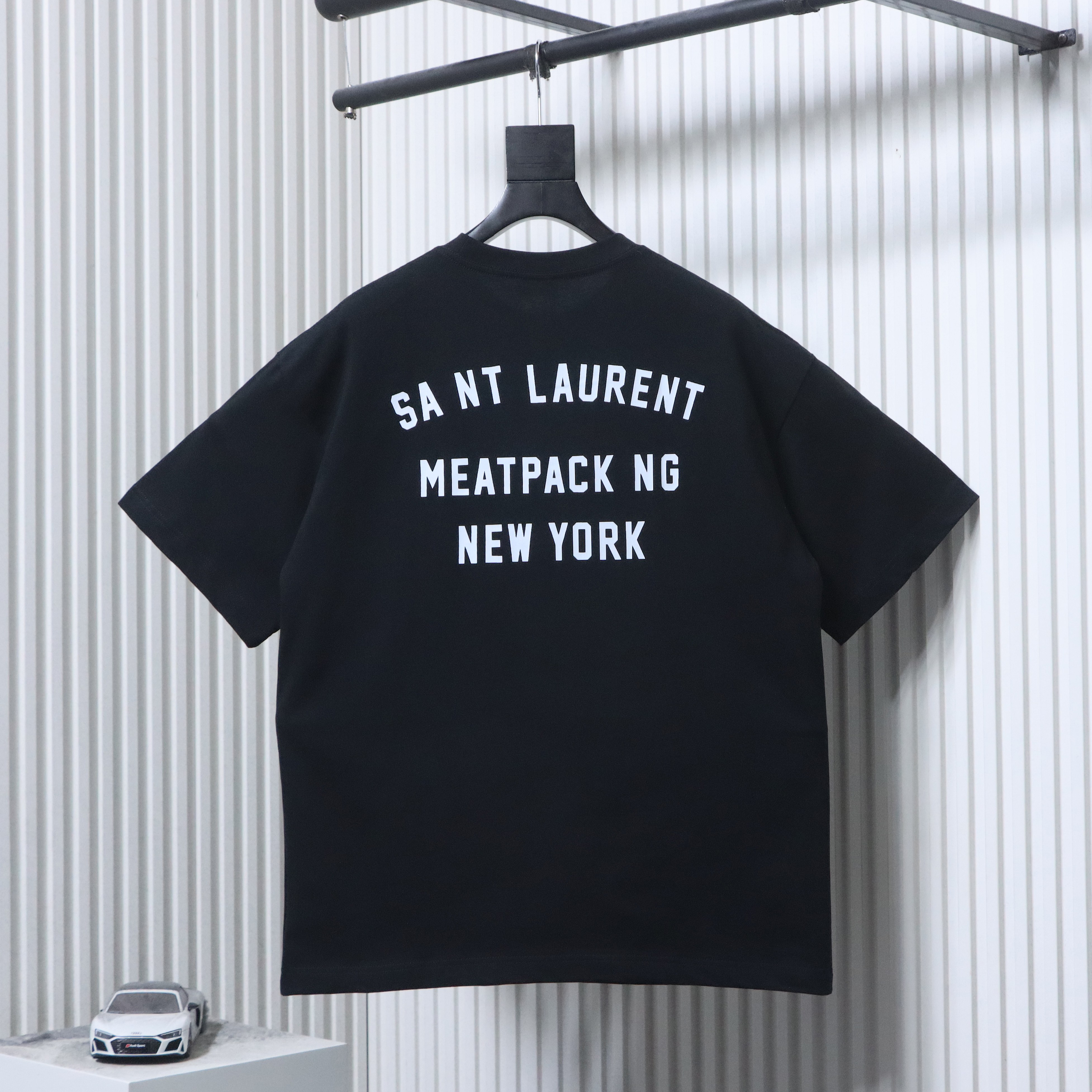YSL Saint Laurent 26SS Back Letter Print Short Sleeve T-Shirt