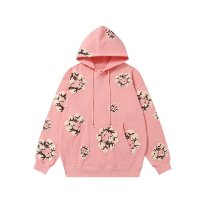 Denim Tears Cotton Wreath 380G Terry Hoodie Set Black / Yellow / Peacock Blue / Red / Green / Gray / Royal Blue / Pink 6001 02