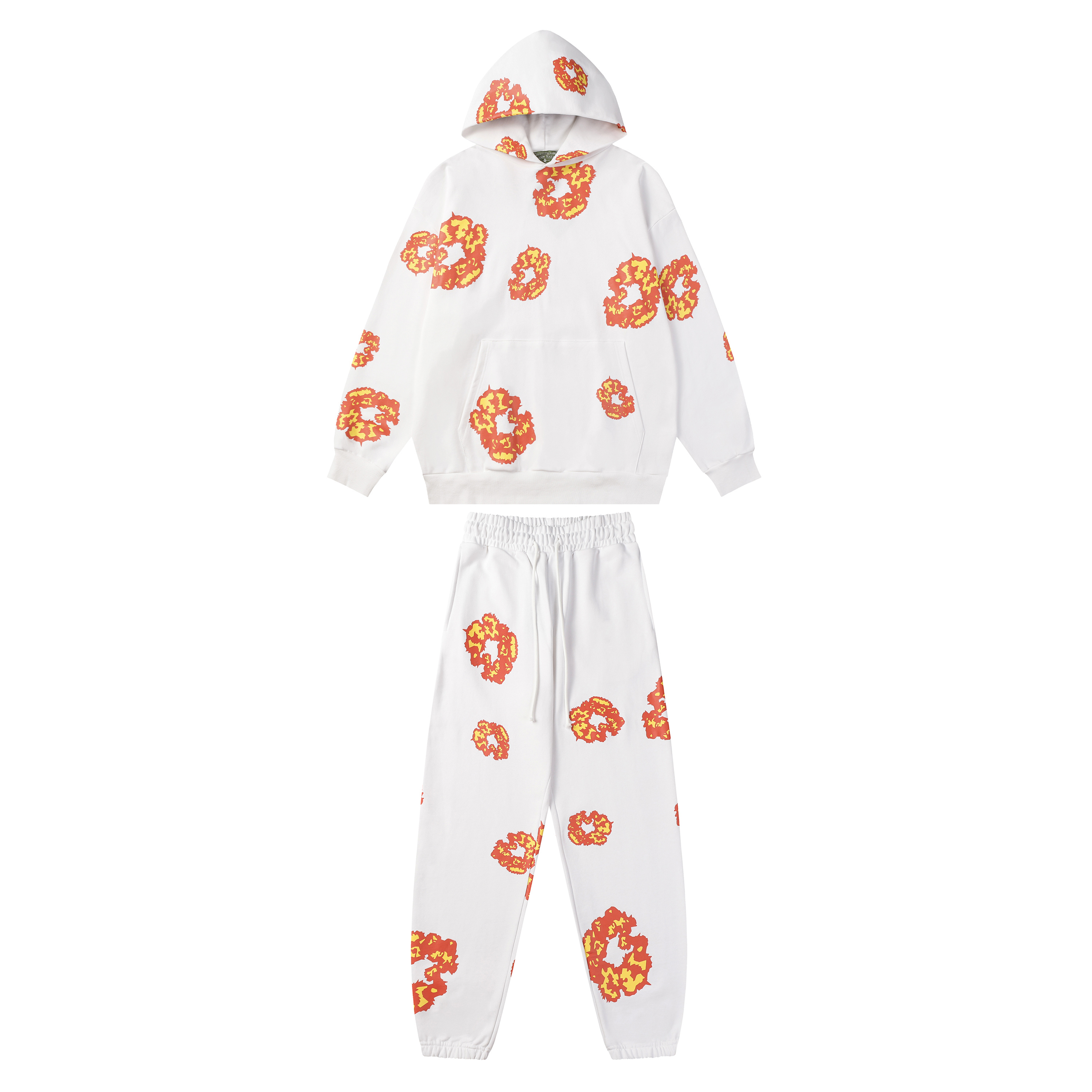 Denim Tears Cotton Wreath Hoodie Set Black / White
