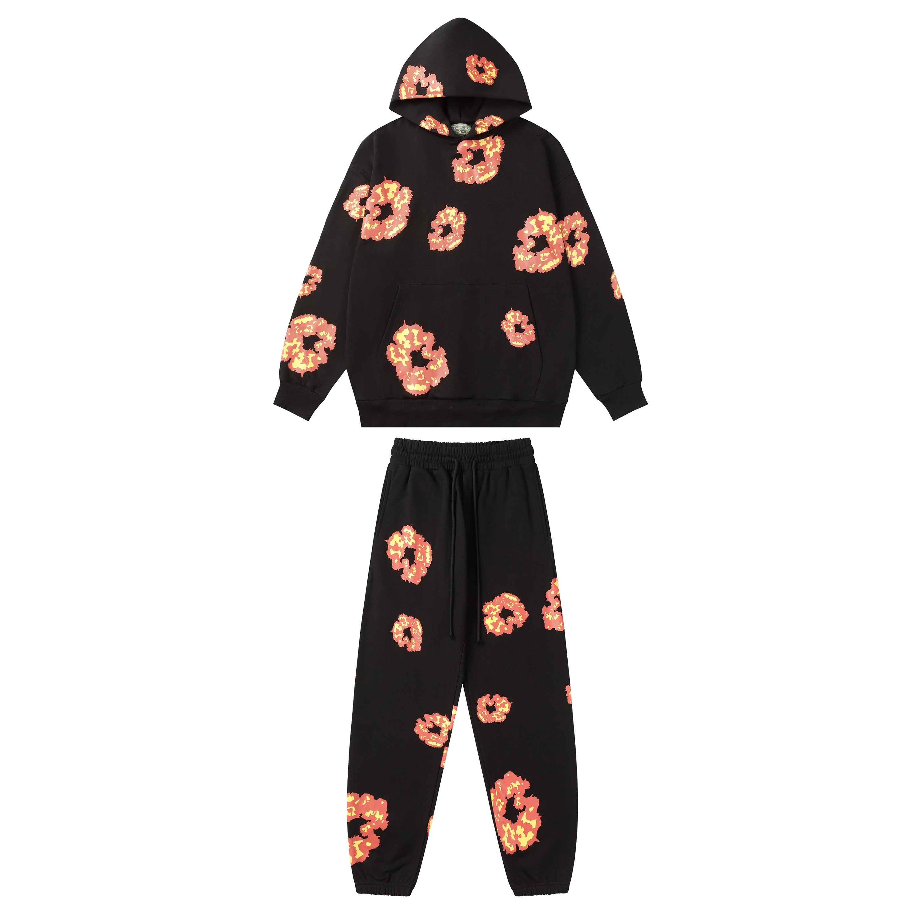 Denim Tears Cotton Wreath Hoodie Set Black / White