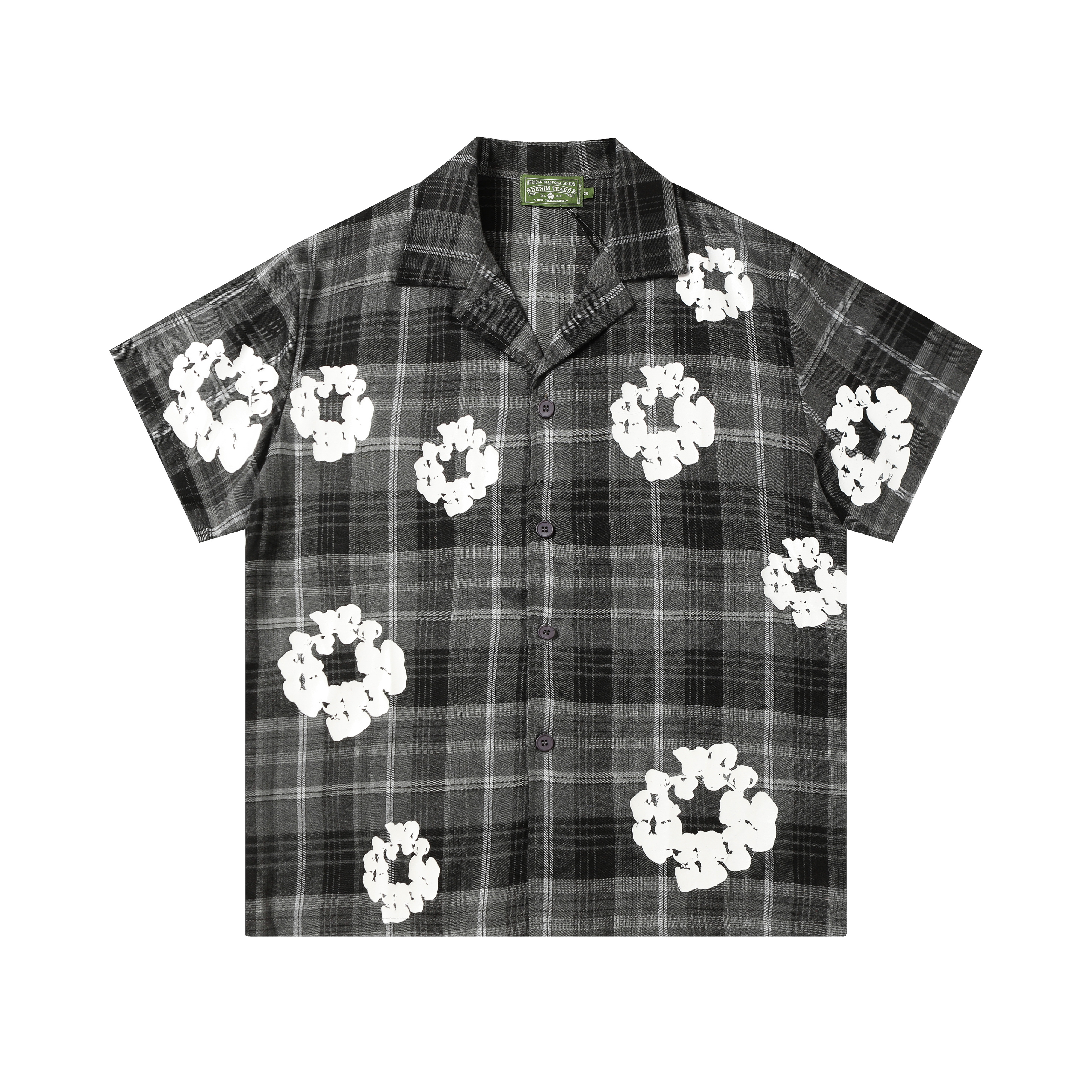 Denim Tears Cotton Wreath Plaid Short Sleeve Set Red / Gray / Yellow 388