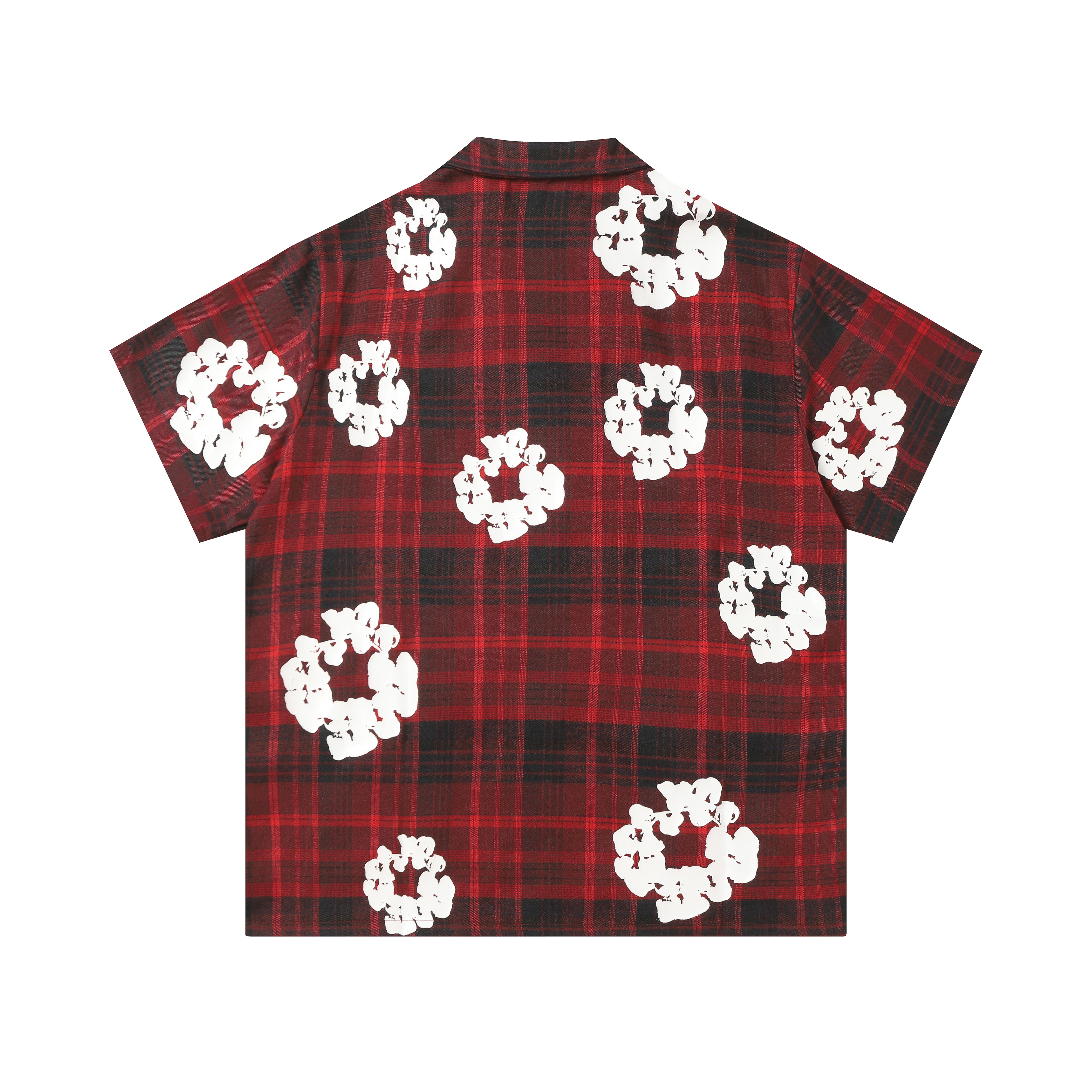 Denim Tears Cotton Wreath Plaid Short Sleeve Set Red / Gray / Yellow 388