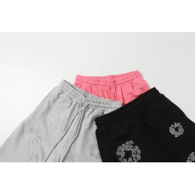Denim Tears Cotton Wreath Rhinestone Short Sleeve Set Black / Gray / Rose Red 8205 02