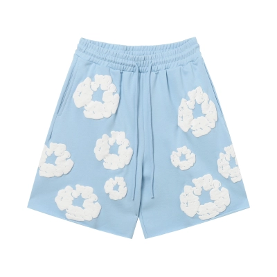 Denim Tears Cotton Wreath Short Sleeve Set Black / Gray / Blue / Green / Royal Blue / Purple / Red / Orange / Lake Blue / Pink / White / Black Gray / Charcoal Gray / Light Blue 8601 02