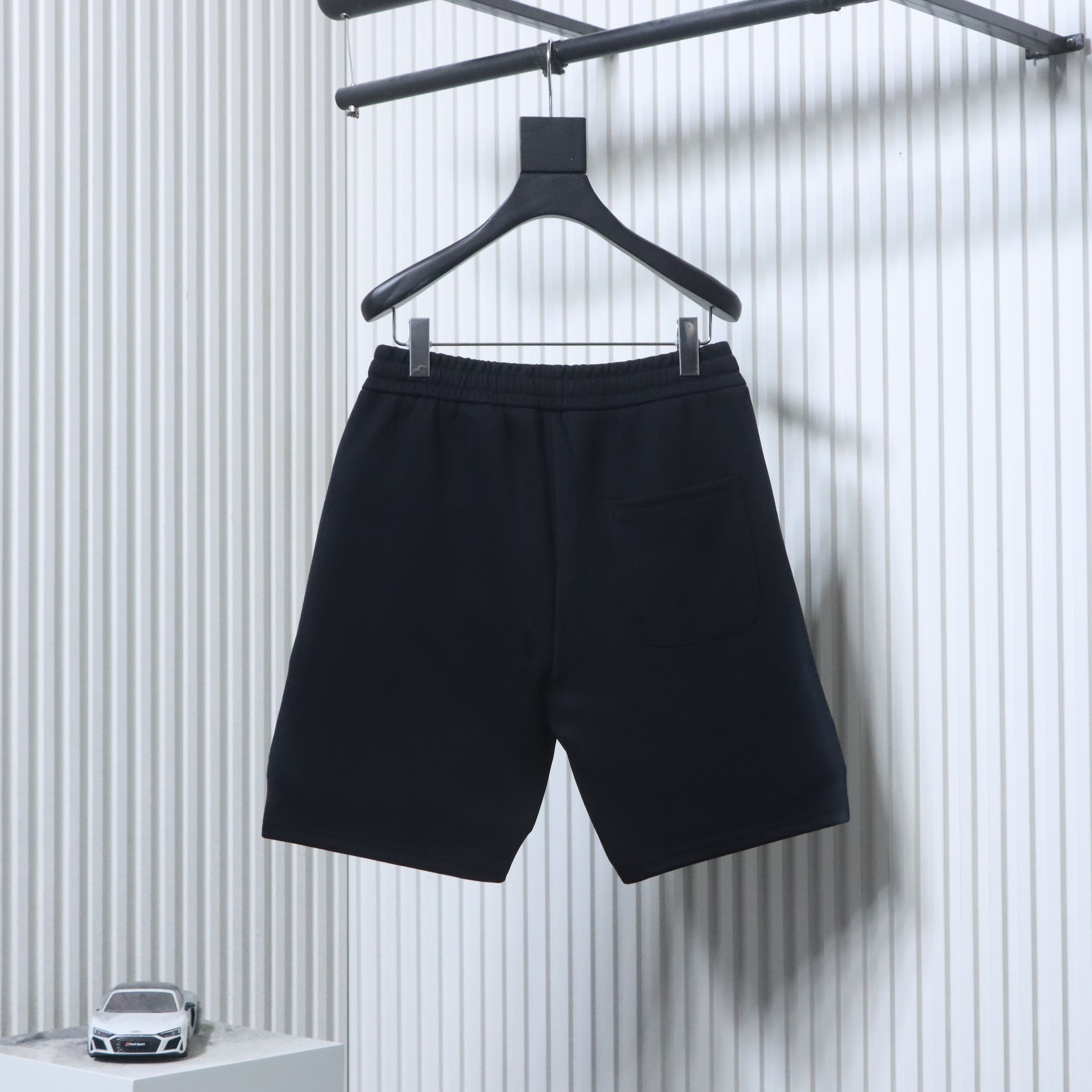 Dolce & Gabbana Rubberized Logo Distressed Black Shorts