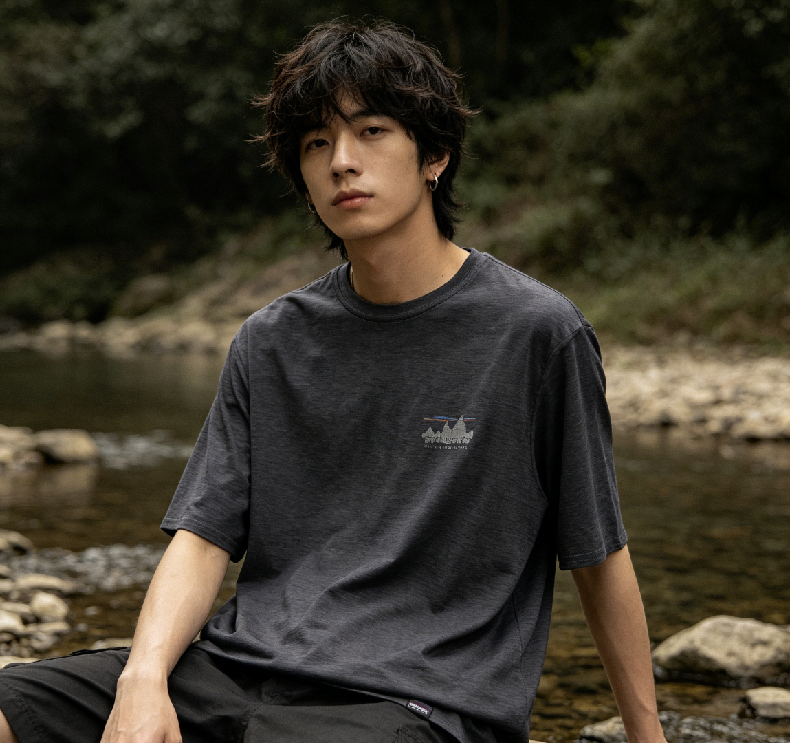 Patagonia C1 Mountain Short Grey Sleeve T-Shirt