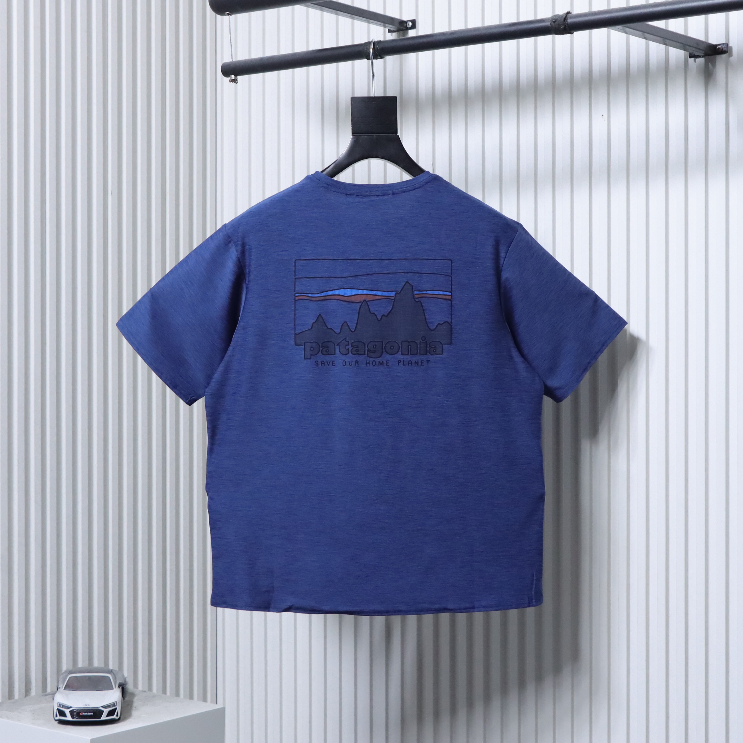Patagonia C1 Mountain Short Dark Blue Sleeve T-Shirt