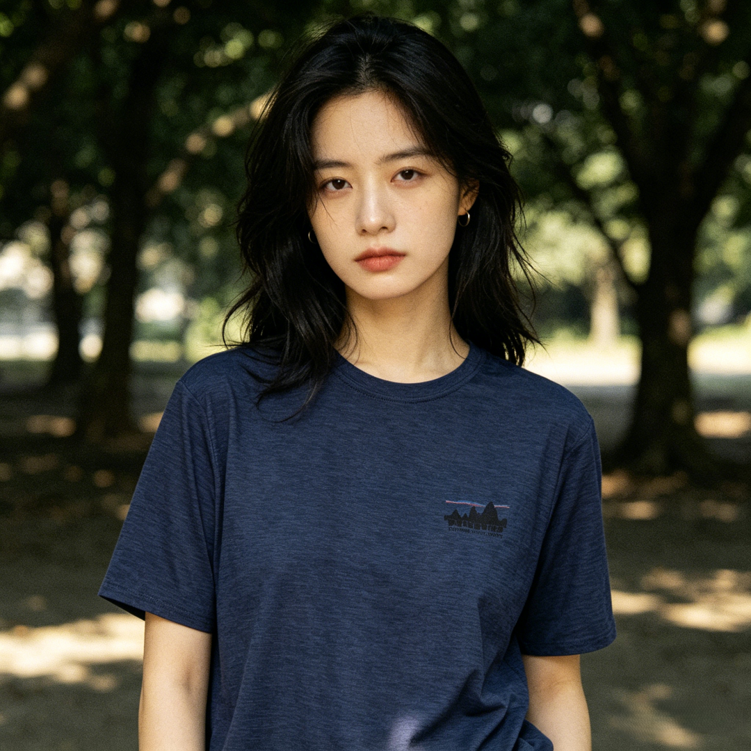Patagonia C1 Mountain Short Dark Blue Sleeve T-Shirt