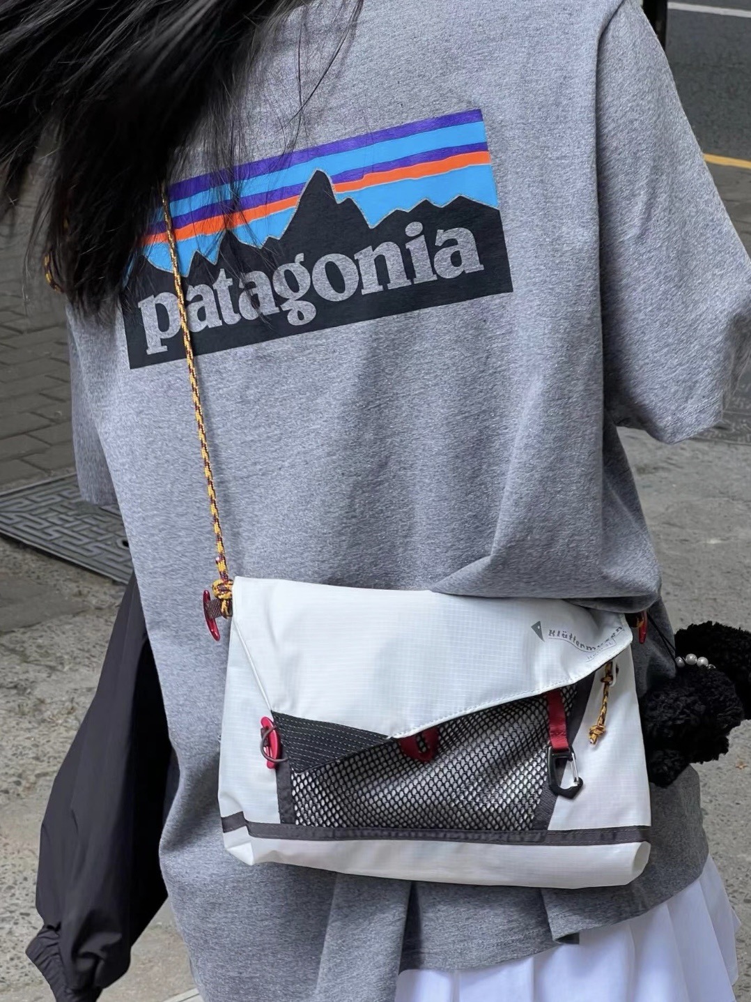 Patagonia P-6 Gray Letter Short Sleeve T-Shirt