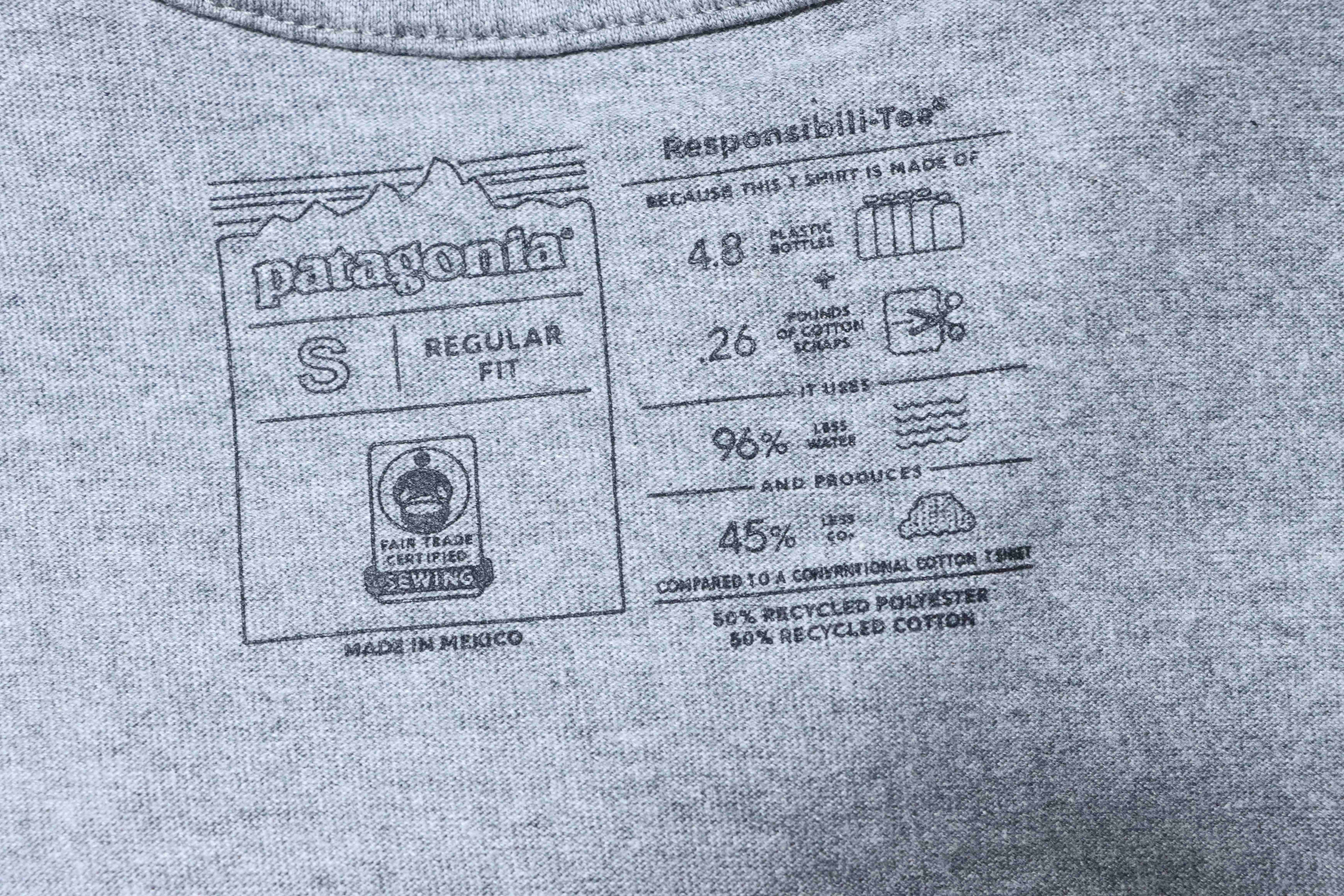 Patagonia P-6 Gray Letter Short Sleeve T-Shirt