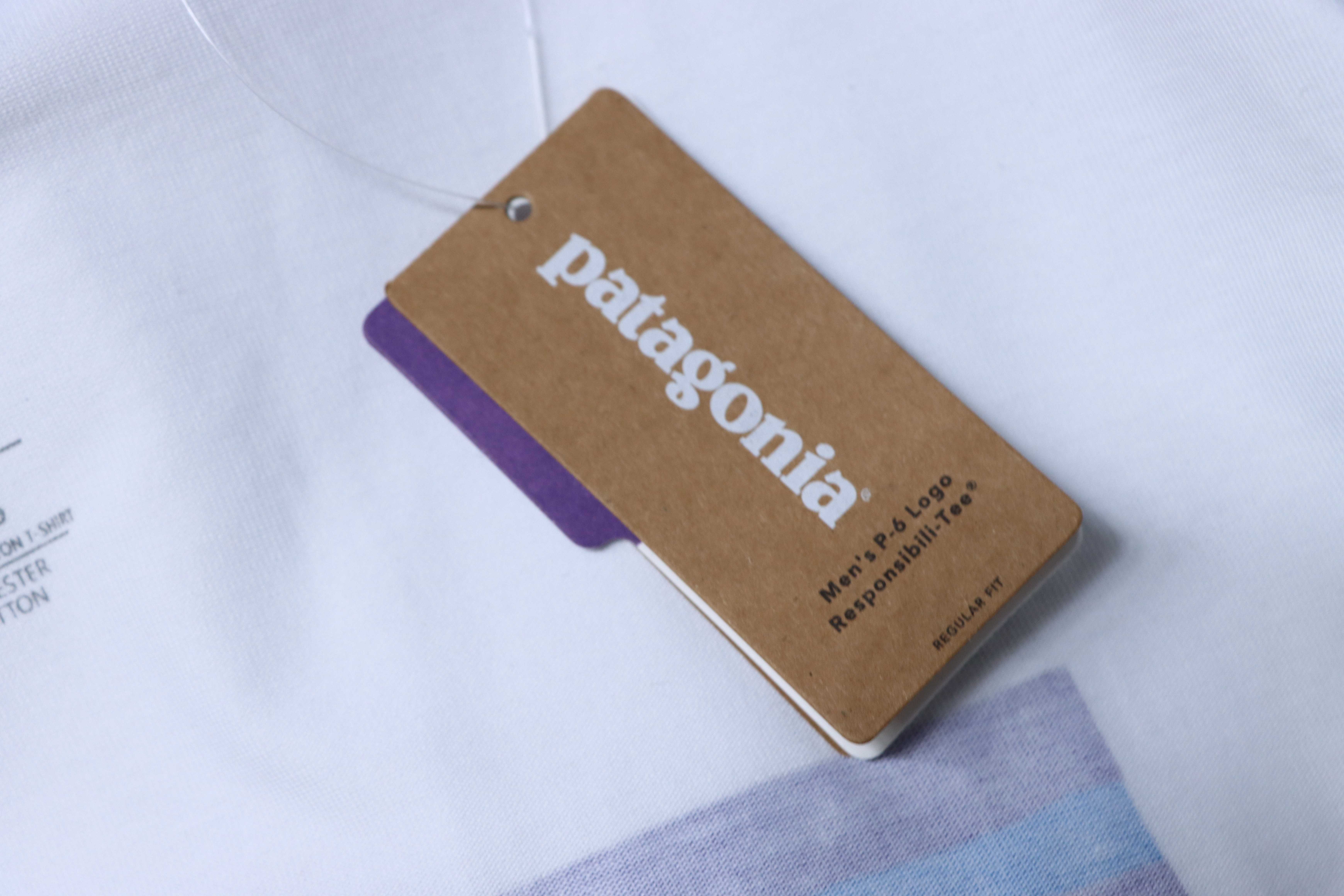 Patagonia P-6 Logo Responsibili Logo Printed Short White Sleeve T-Shirt