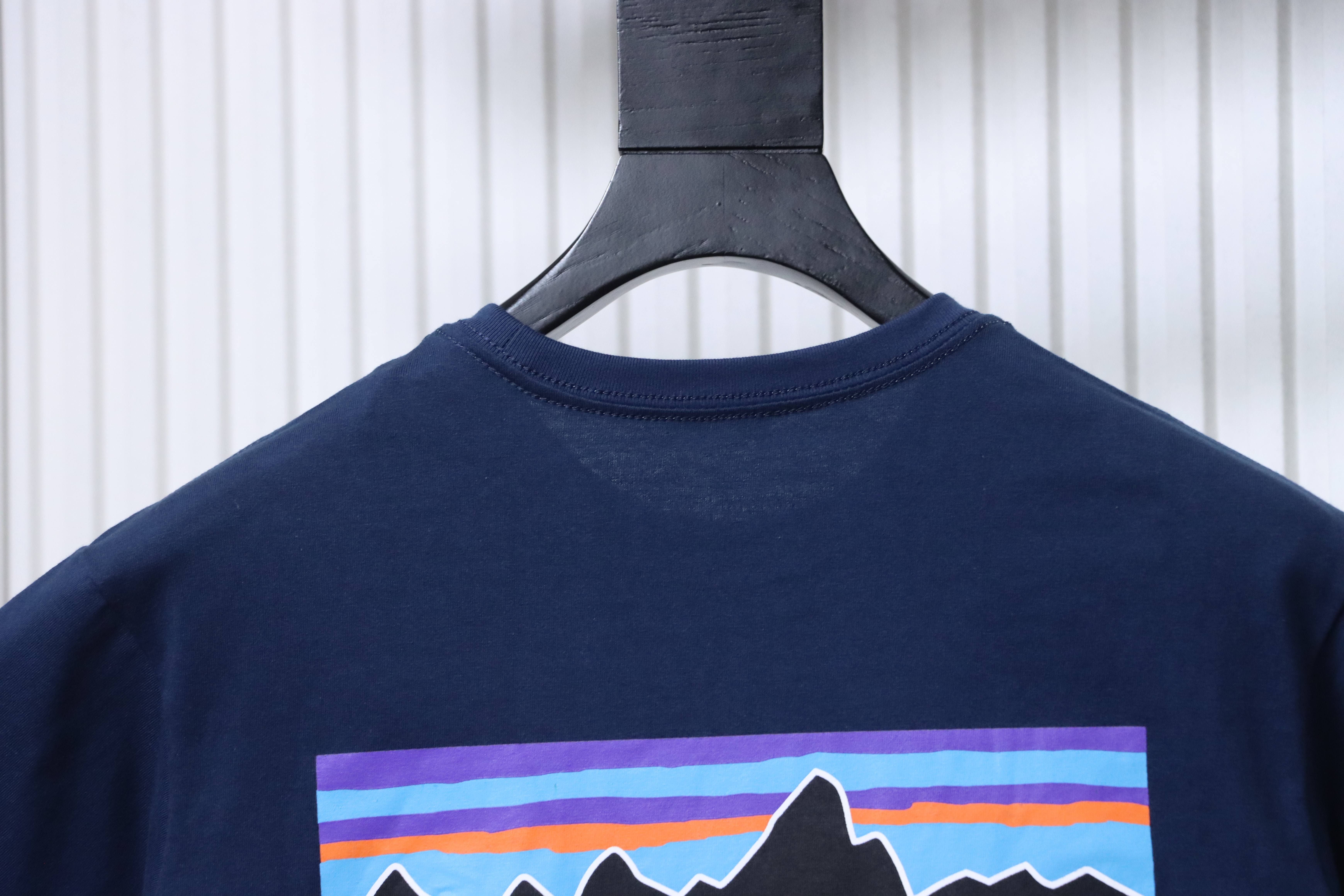 Patagonia P-6 Navy Letter Short Sleeve T-Shirt
