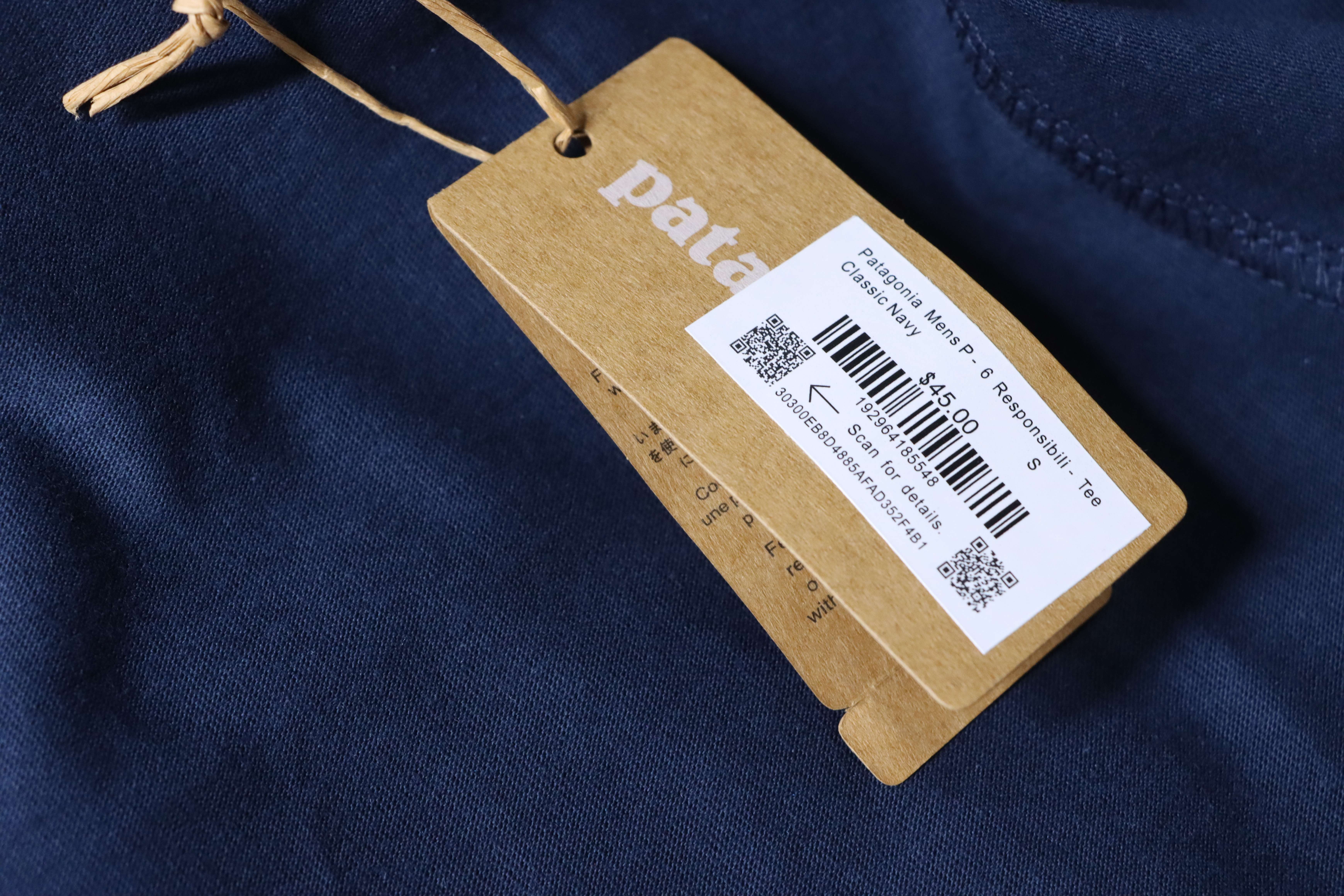 Patagonia P-6 Navy Letter Short Sleeve T-Shirt