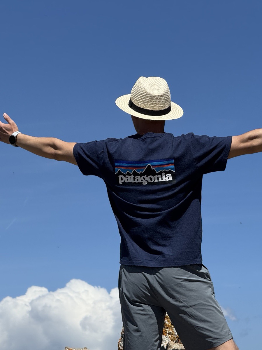 Patagonia P-6 Navy Letter Short Sleeve T-Shirt