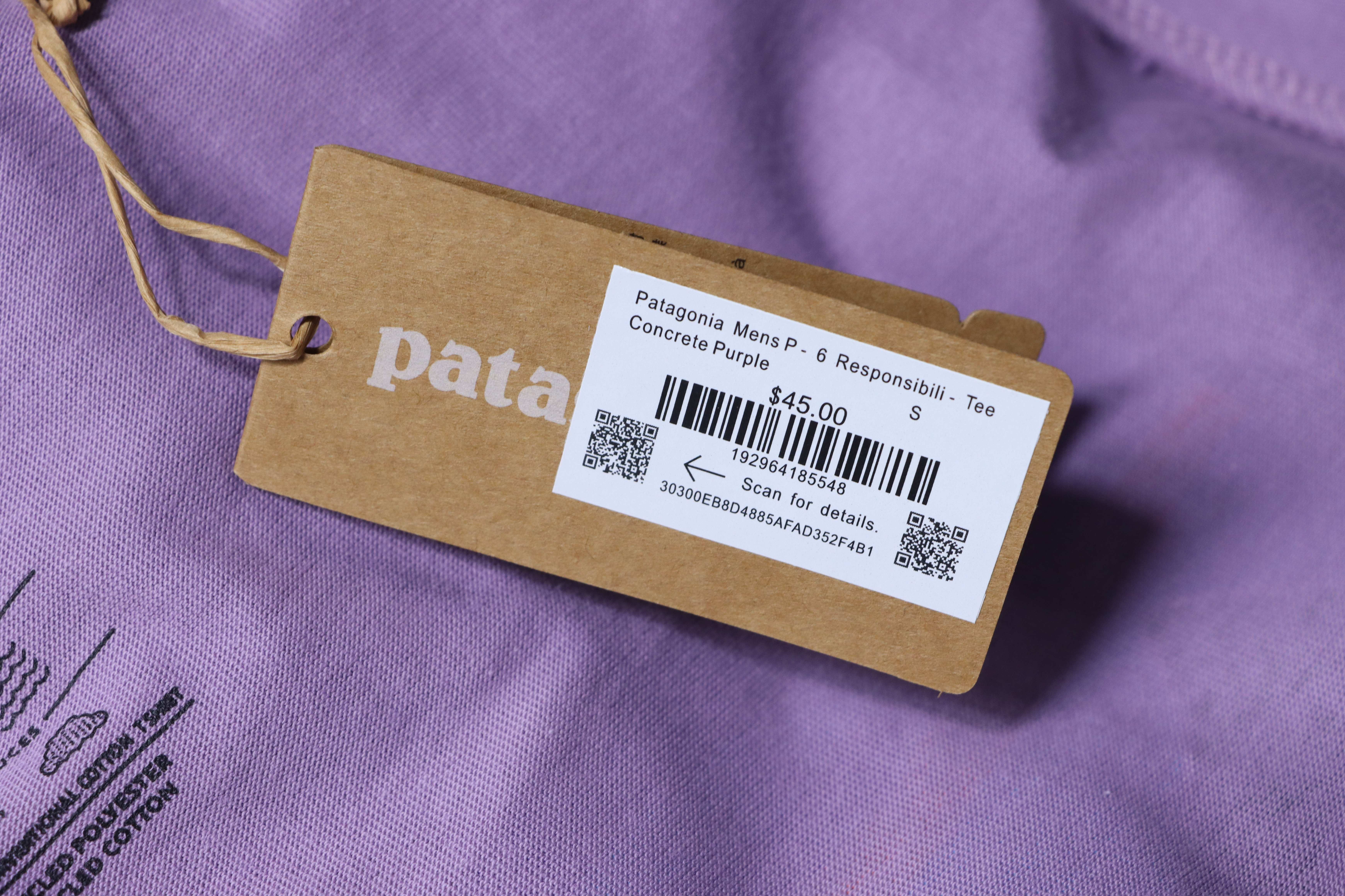 Patagonia P-6 Purple Letter Short Sleeve T-Shirt