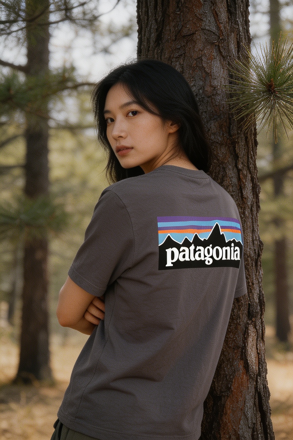Patagonia P-6 Teal Letter Short Sleeve T-Shirt