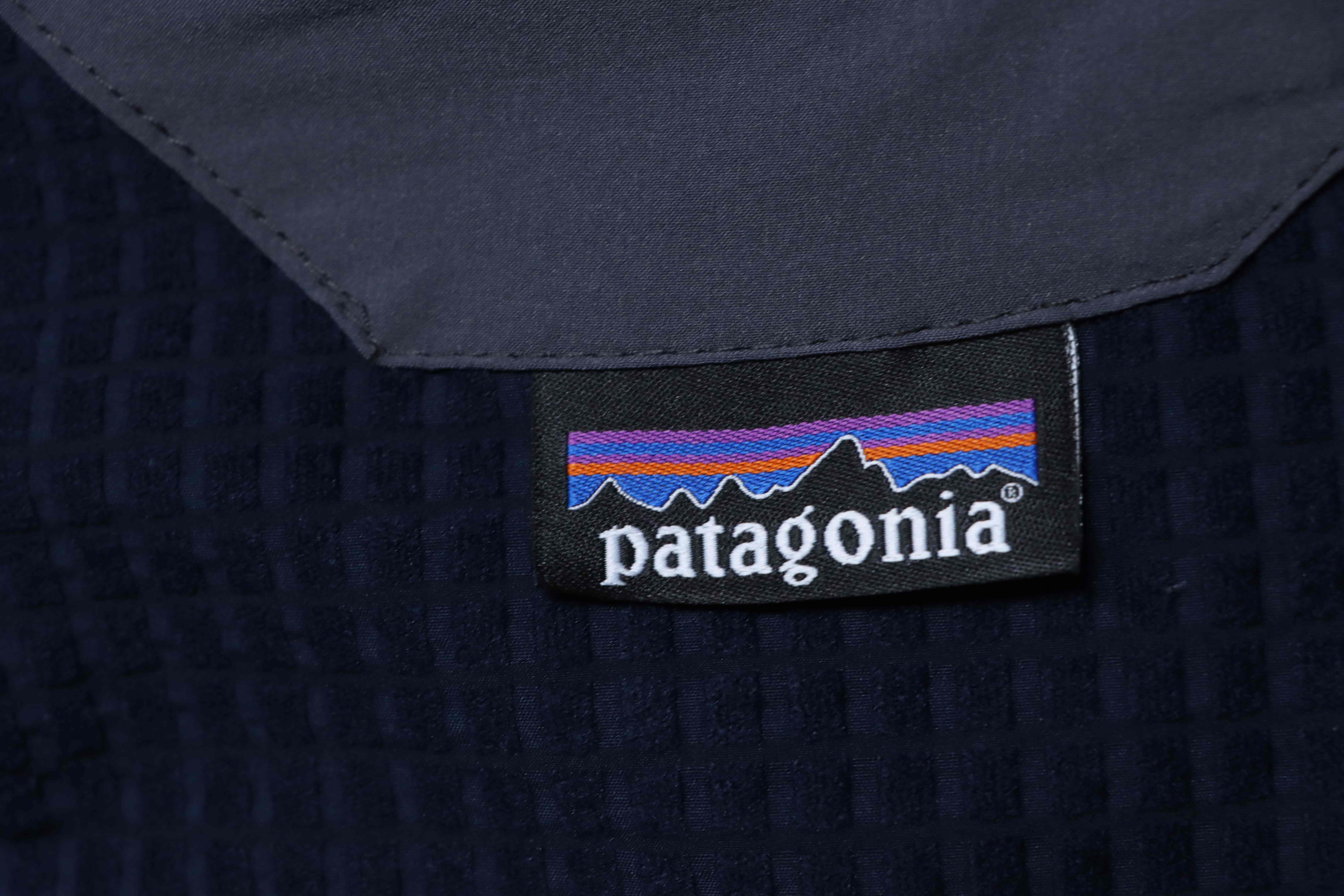 Patagonia R1 Air Zip Neck Logo Breathable Durable Stand Collar Jacket Dark Blue