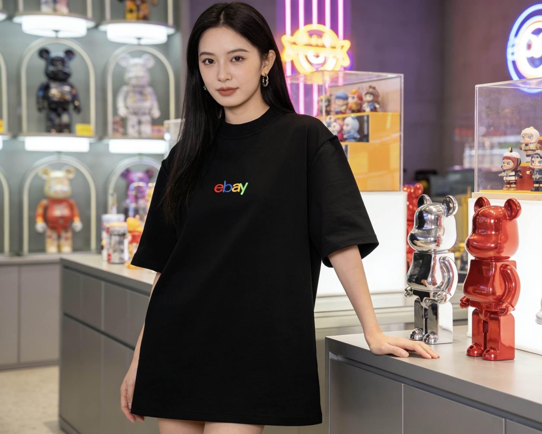 Balenciaga 24SS Chest ebay Embroidery Short Sleeve T-Shirt Style 2