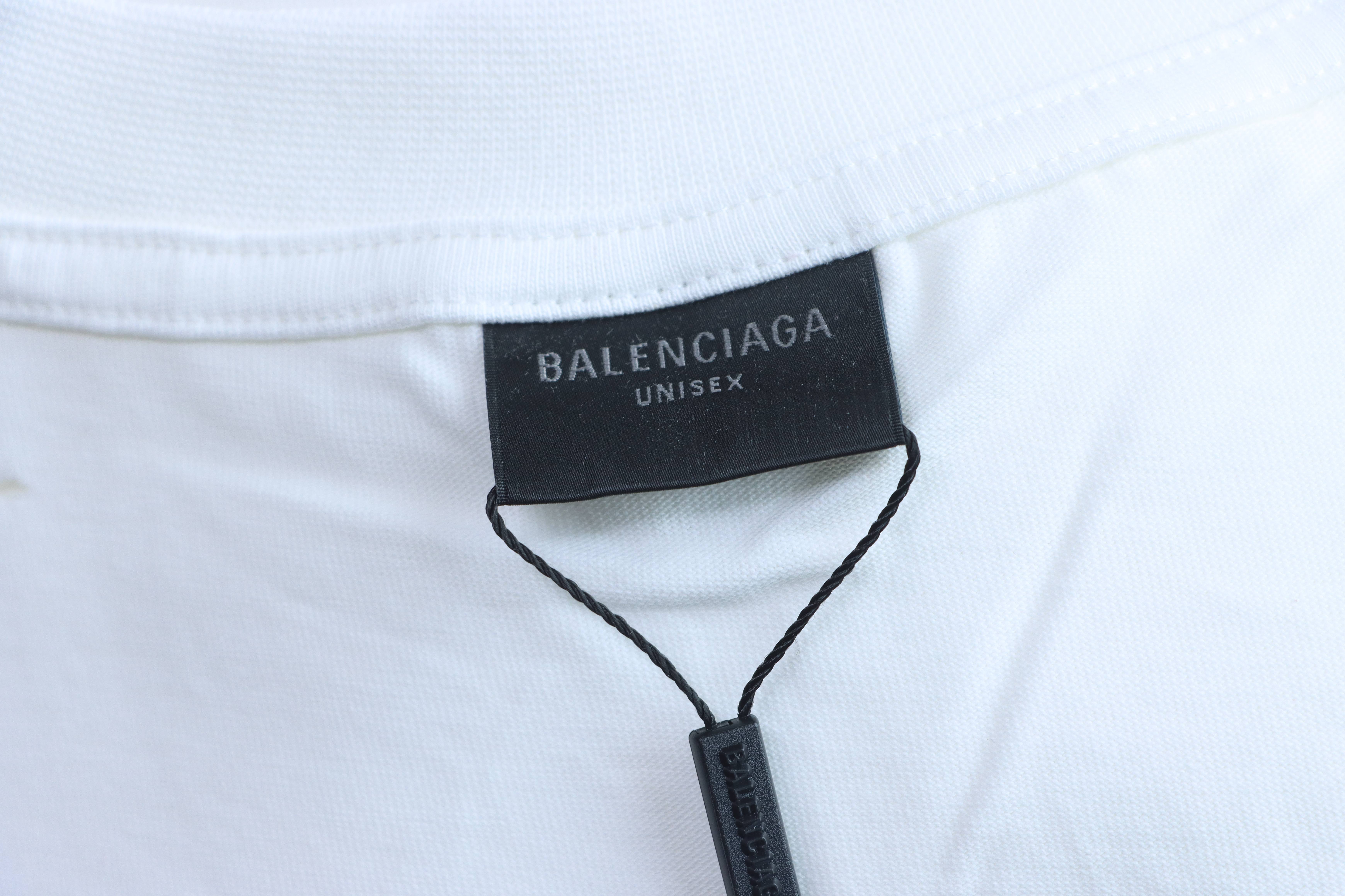 Balenciaga 24SS Crackle Letter Print Short Sleeve T-Shirt