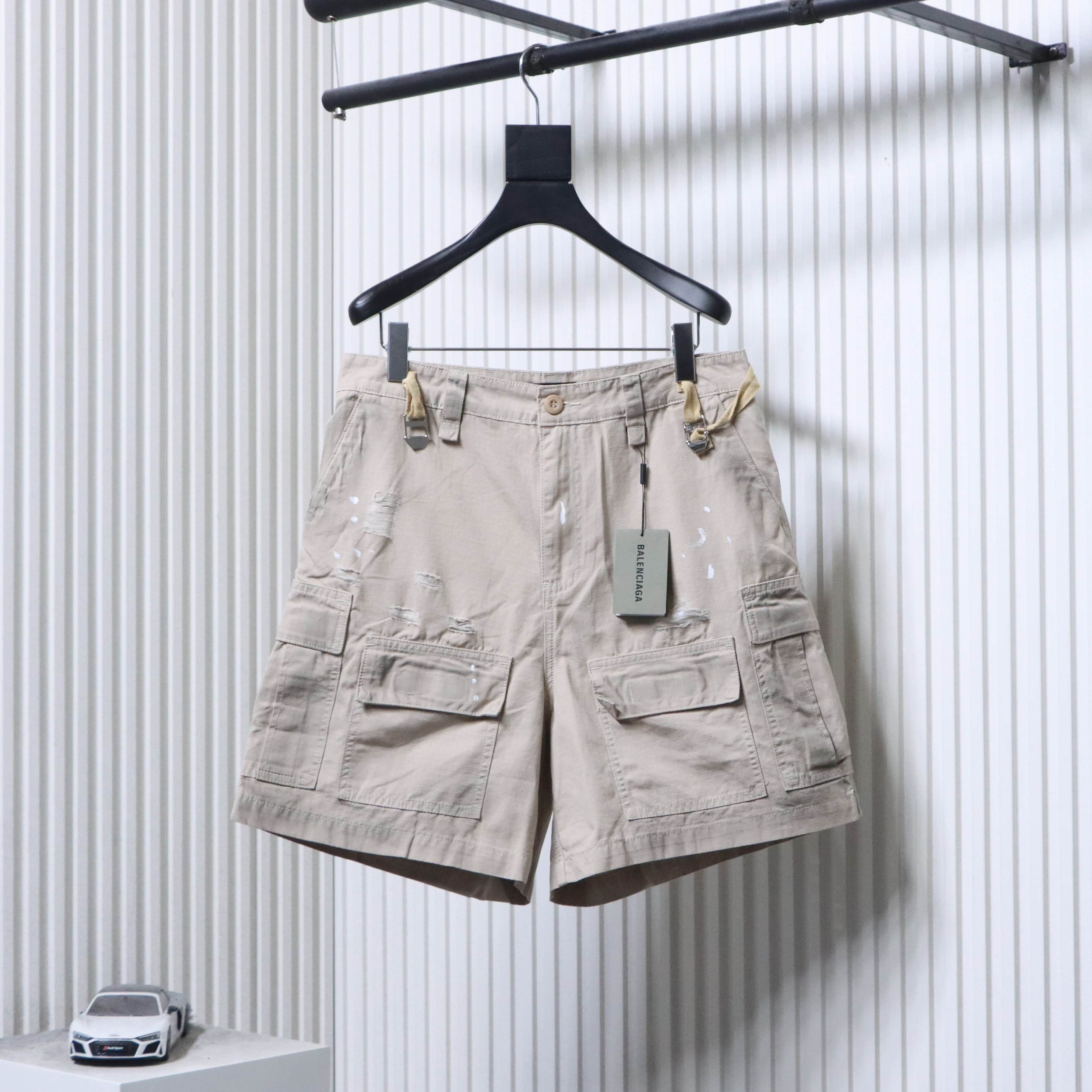 Balenciaga 24SS Heavy Craft Hand-Drawn Shorts