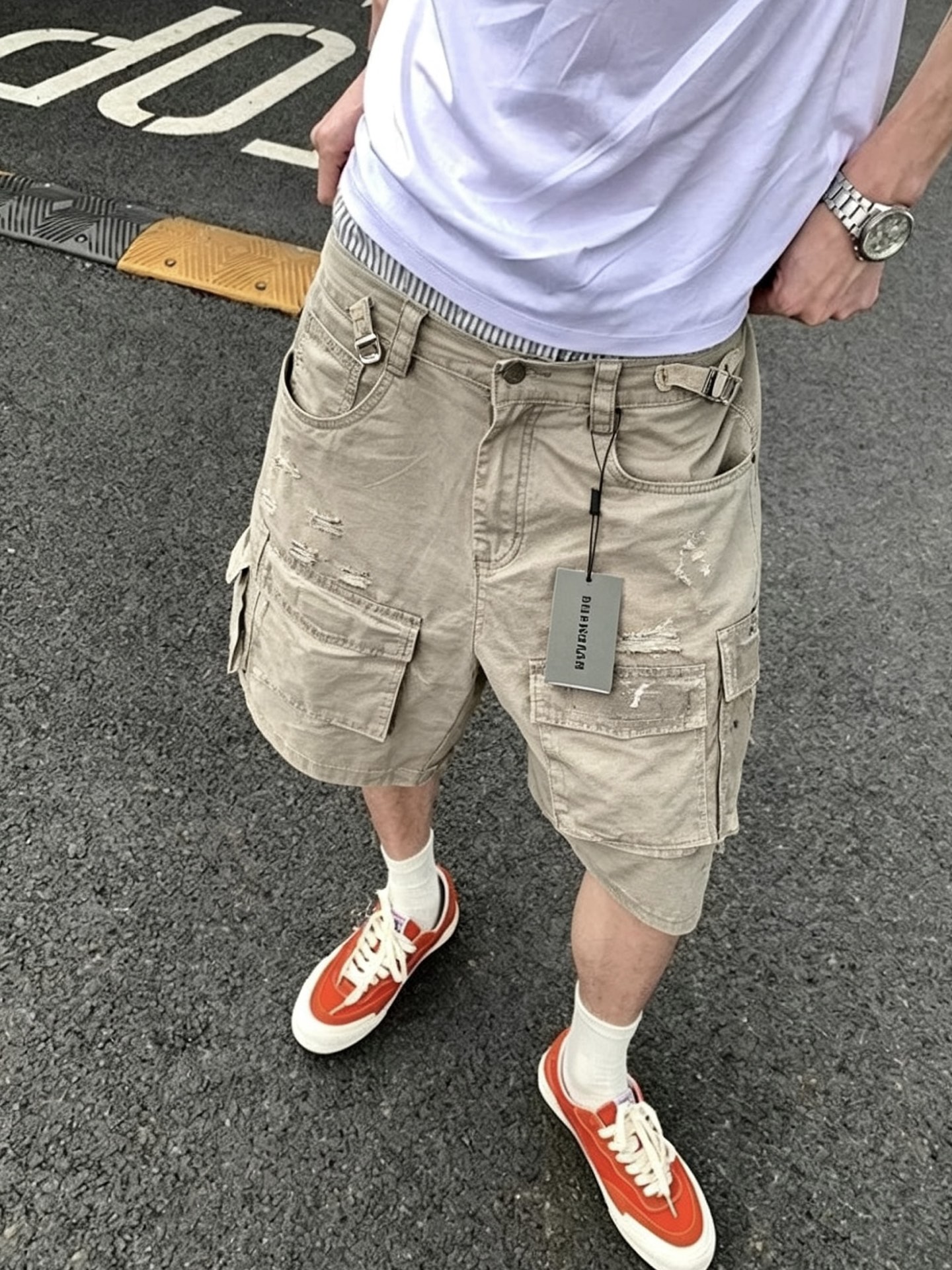 Balenciaga 24SS Heavy Craft Hand-Drawn Shorts