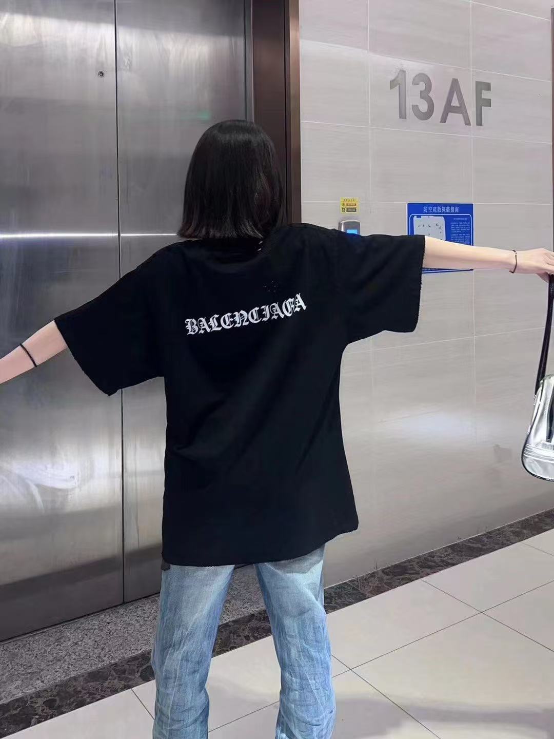 Balenciaga 24SS Letter Print Short Sleeve T-Shirt