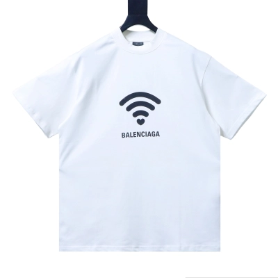 Balenciaga 24SS New 520 Limited .wifi Heart Short Sleeve T-Shirt Style 3 02